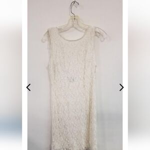 NWT! Pisarro Nights Sequin Sheath Dress Floral Ivory [SZ 10]